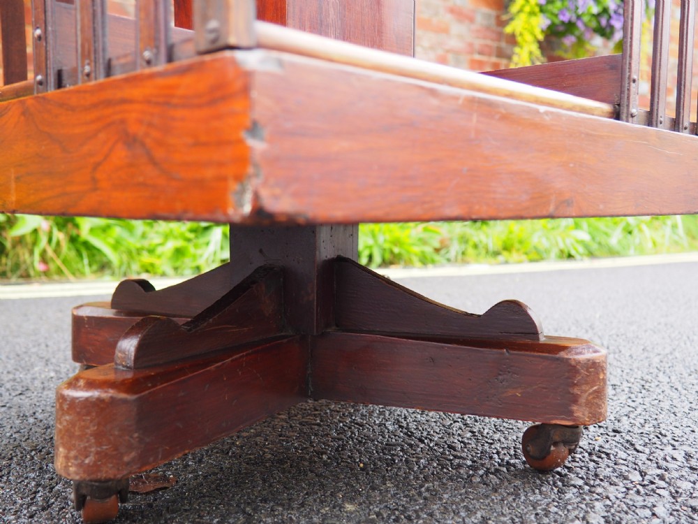 Victorian inlaid rosewood revolving bookcase View VIII
