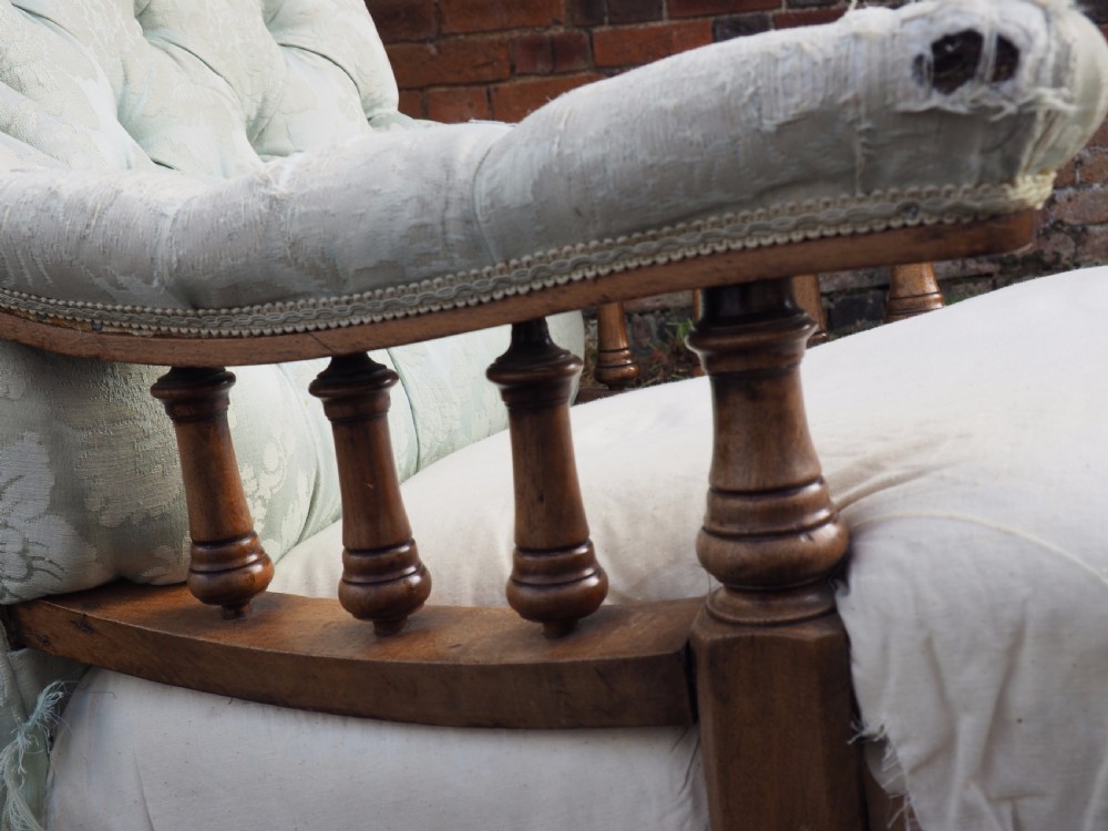 Victorian walnut open armchair View III