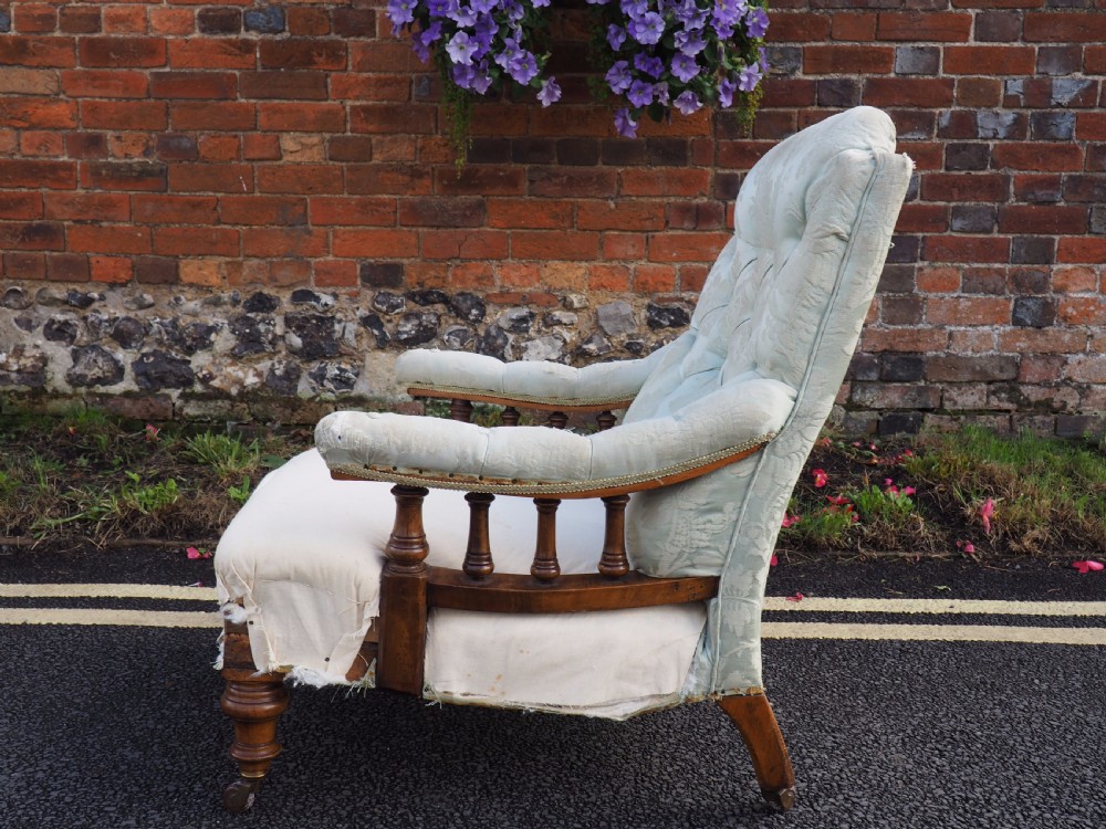 Victorian walnut open armchair View IV