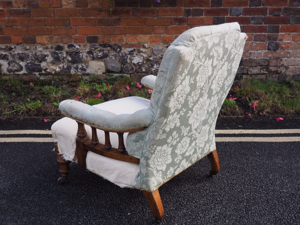 Victorian walnut open armchair View V