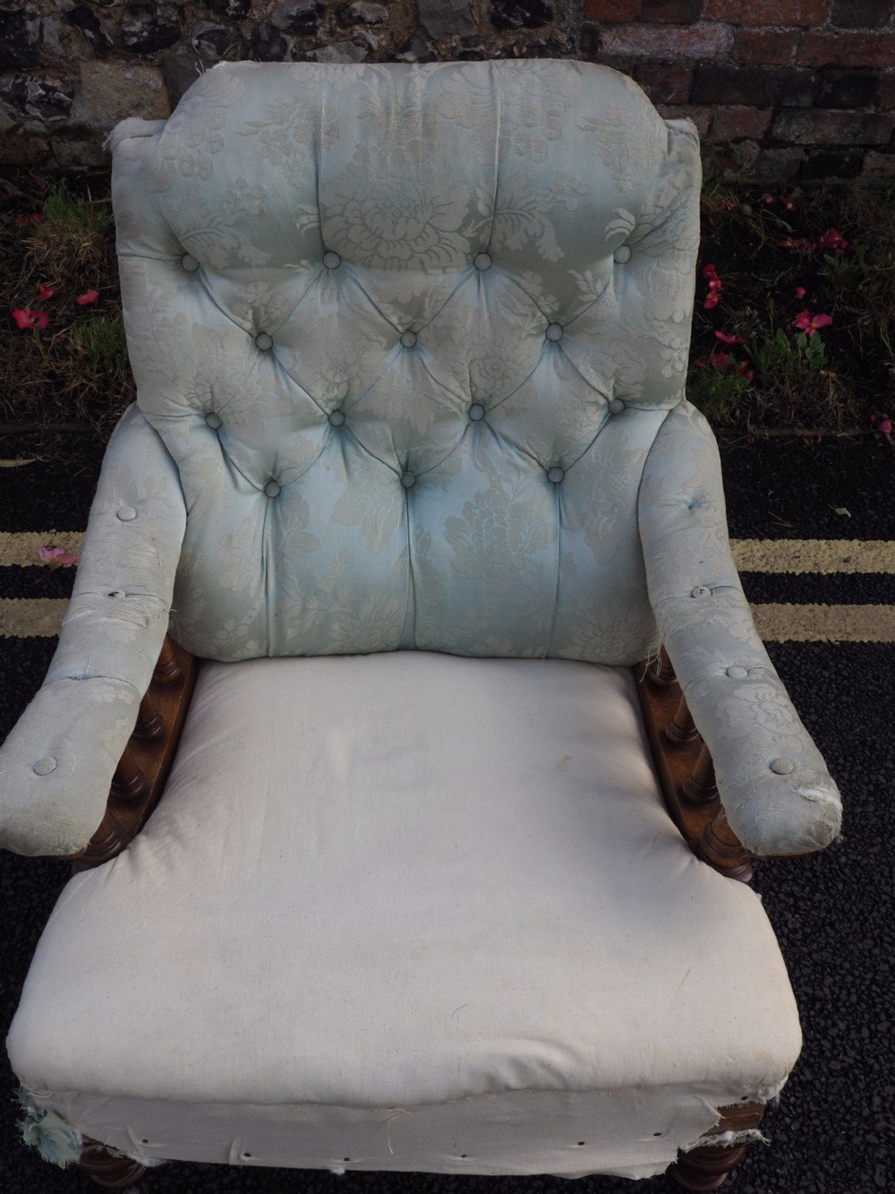 Victorian walnut open armchair View VI