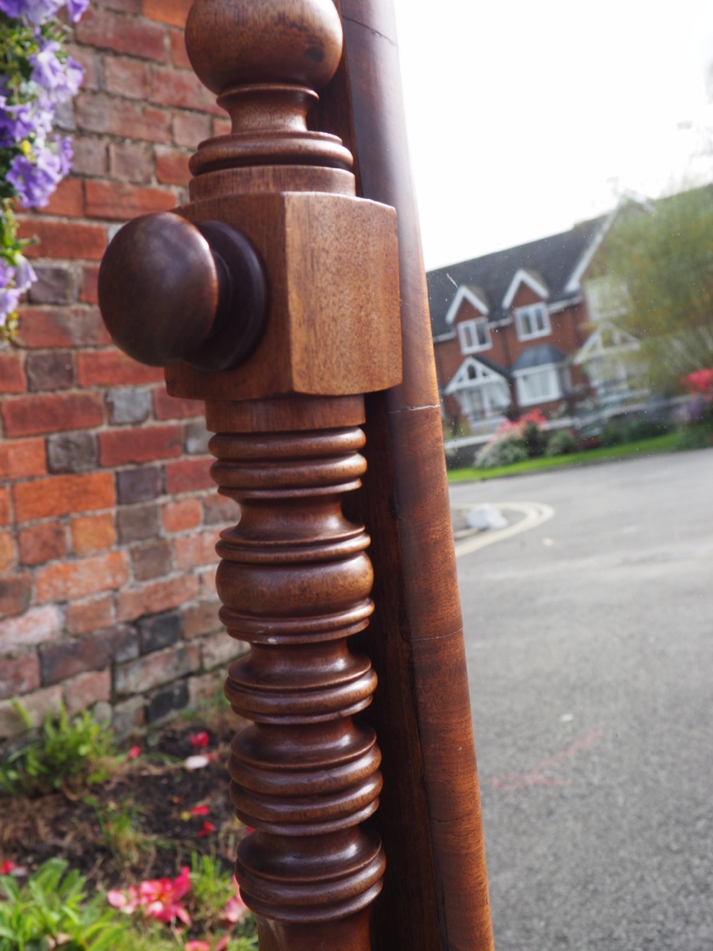 Mahogany cheval mirror View II