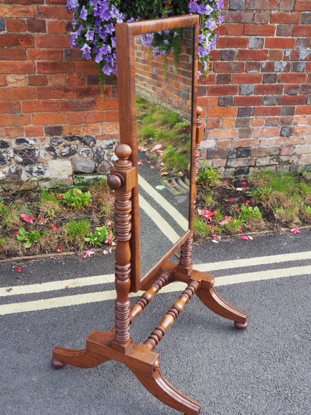 Mahogany cheval mirror View VII