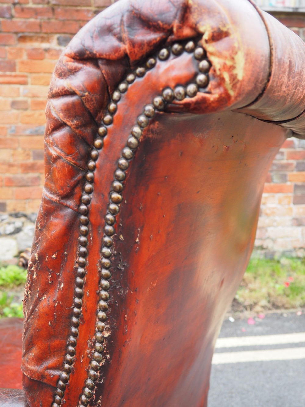 Victorian leather library armchair View VI