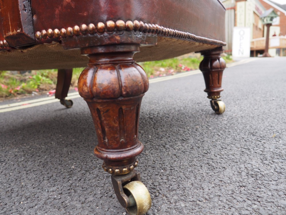 Victorian leather library armchair View XI