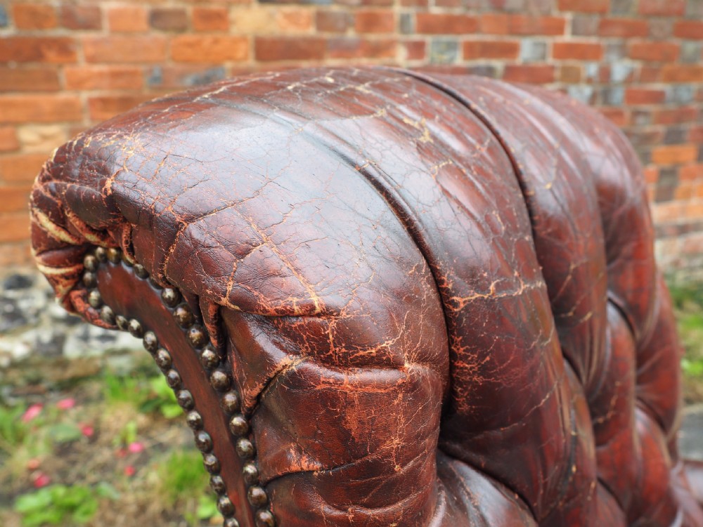 Victorian leather library armchair View XII