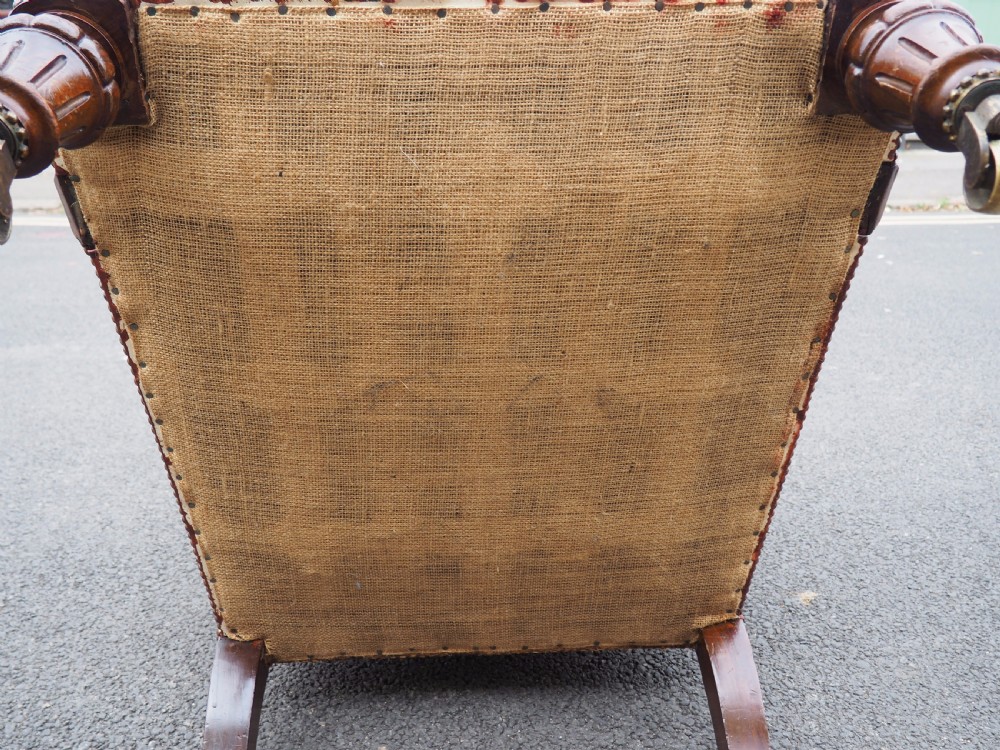 Victorian leather library armchair View XIV