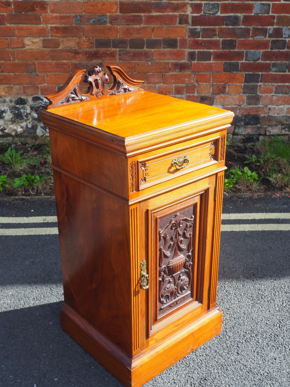 Walnut bedside cupboard View V