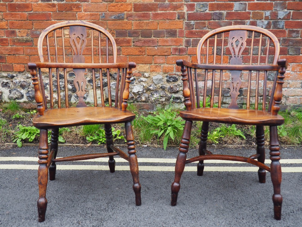 Pair of windsor armchairs