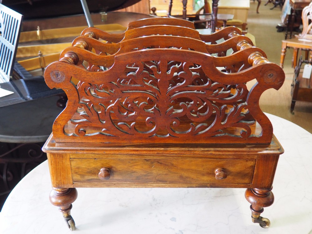 Victorian walnut canterbury
