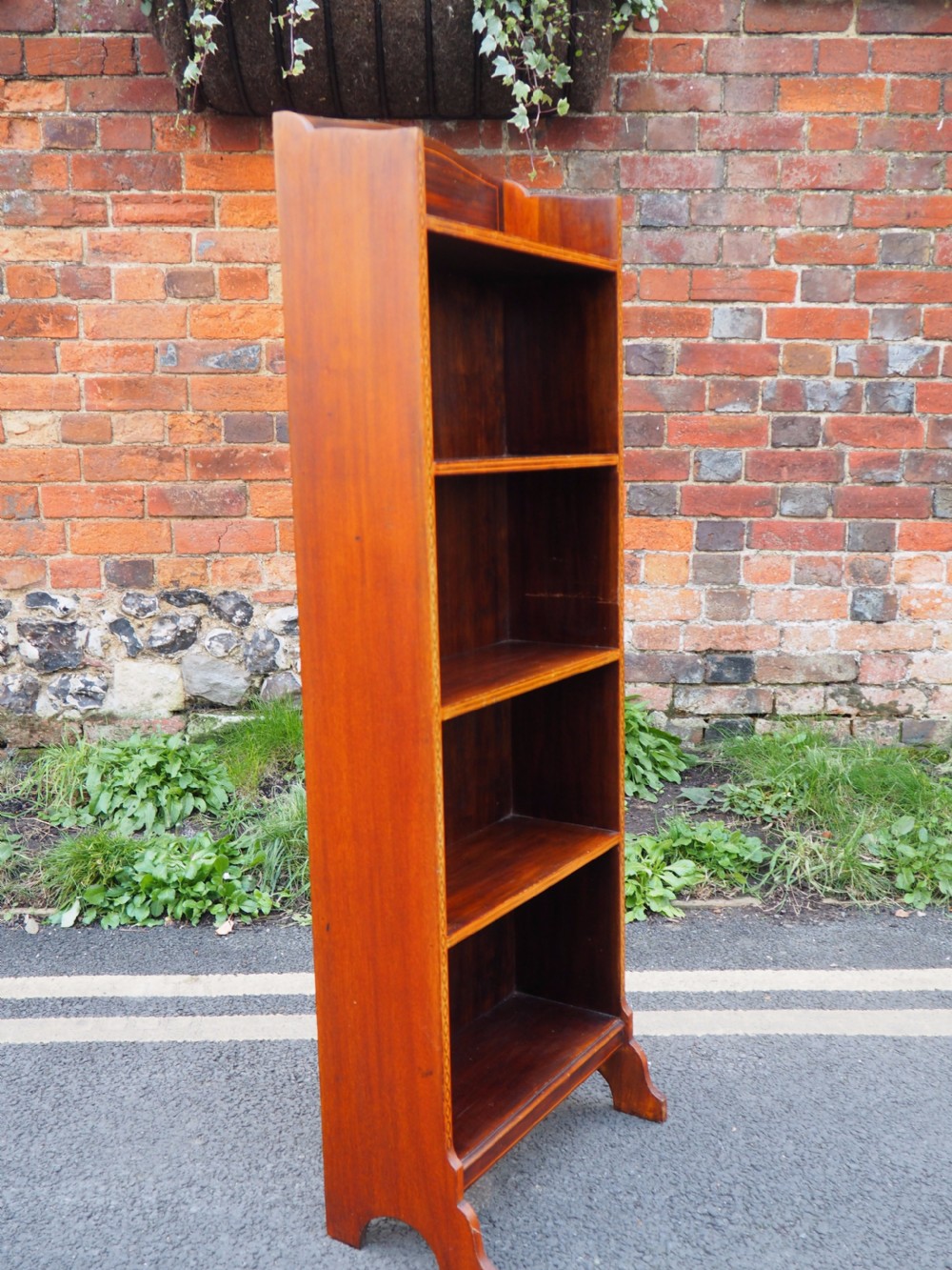 Narrow mahogany bookcase View IV