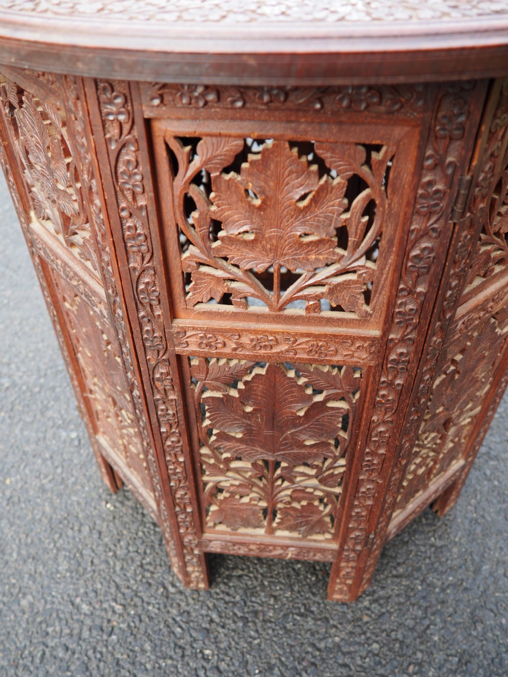 Indian carved rosewood table View II