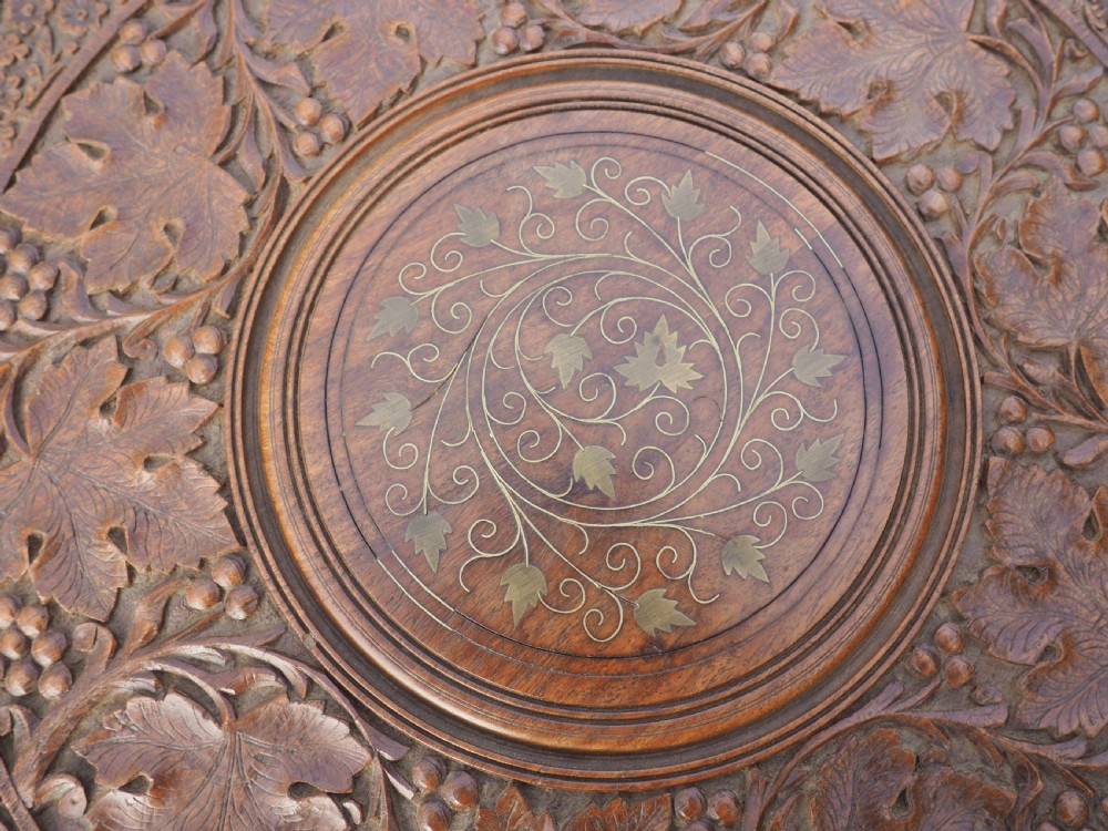 Indian carved rosewood table View III