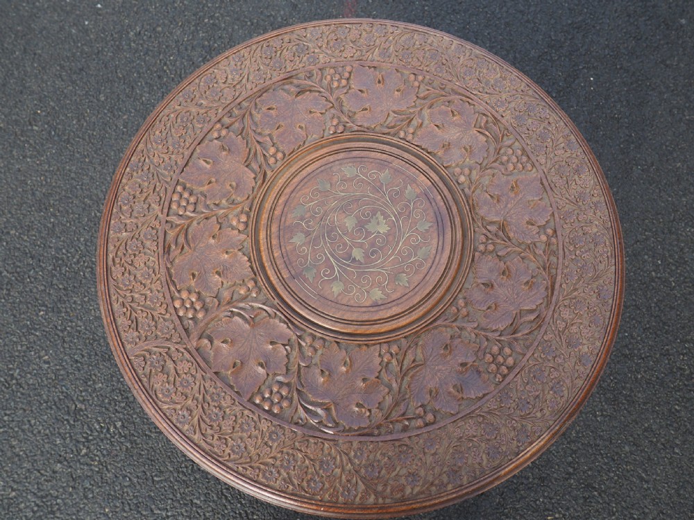 Indian carved rosewood table View IV