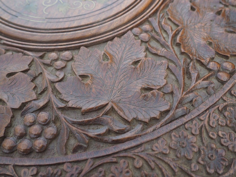 Indian carved rosewood table View VI