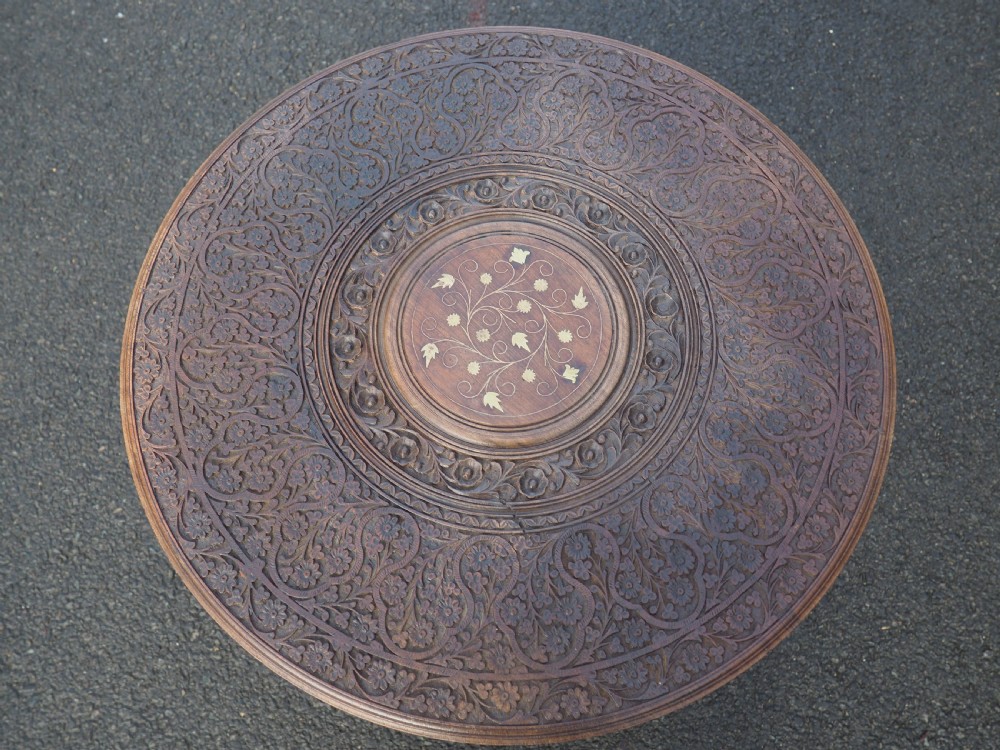 Indian carved rosewood table View III