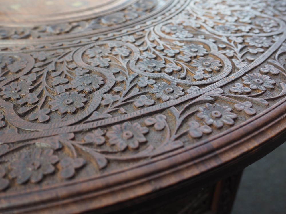 Indian carved rosewood table View IV