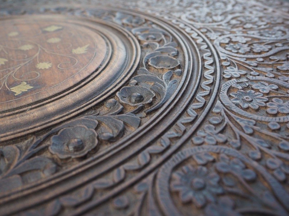 Indian carved rosewood table View V