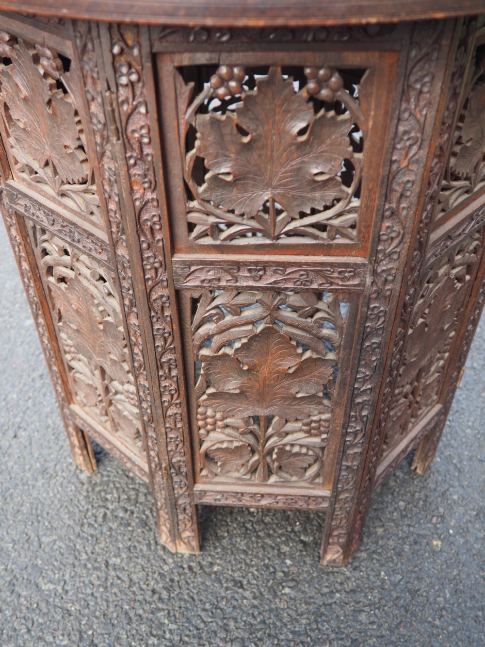 Indian carved rosewood table View VI