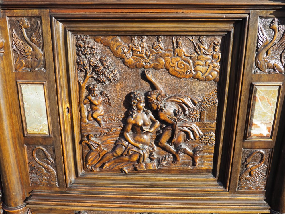 Italian carved walnut cabinet View II