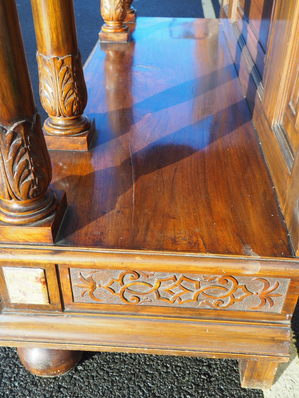 Italian carved walnut cabinet View XVI