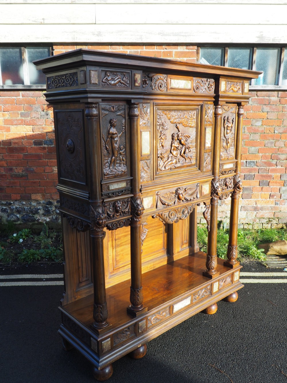 Italian carved walnut cabinet View XIX