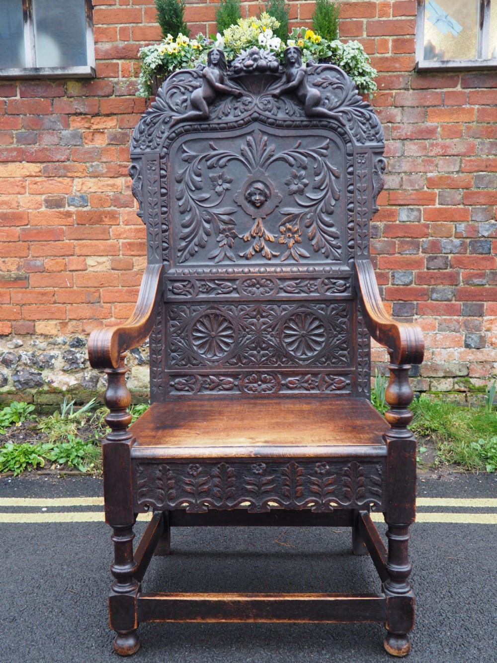 Large oak wainscot chair