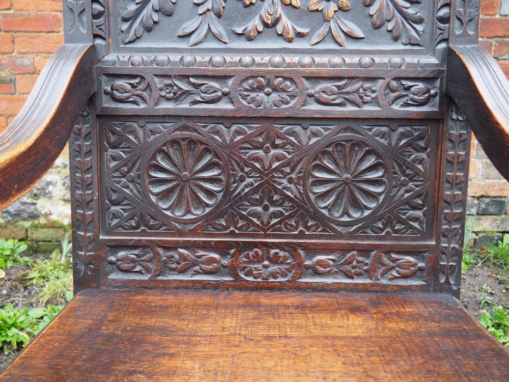 Large oak wainscot chair View X