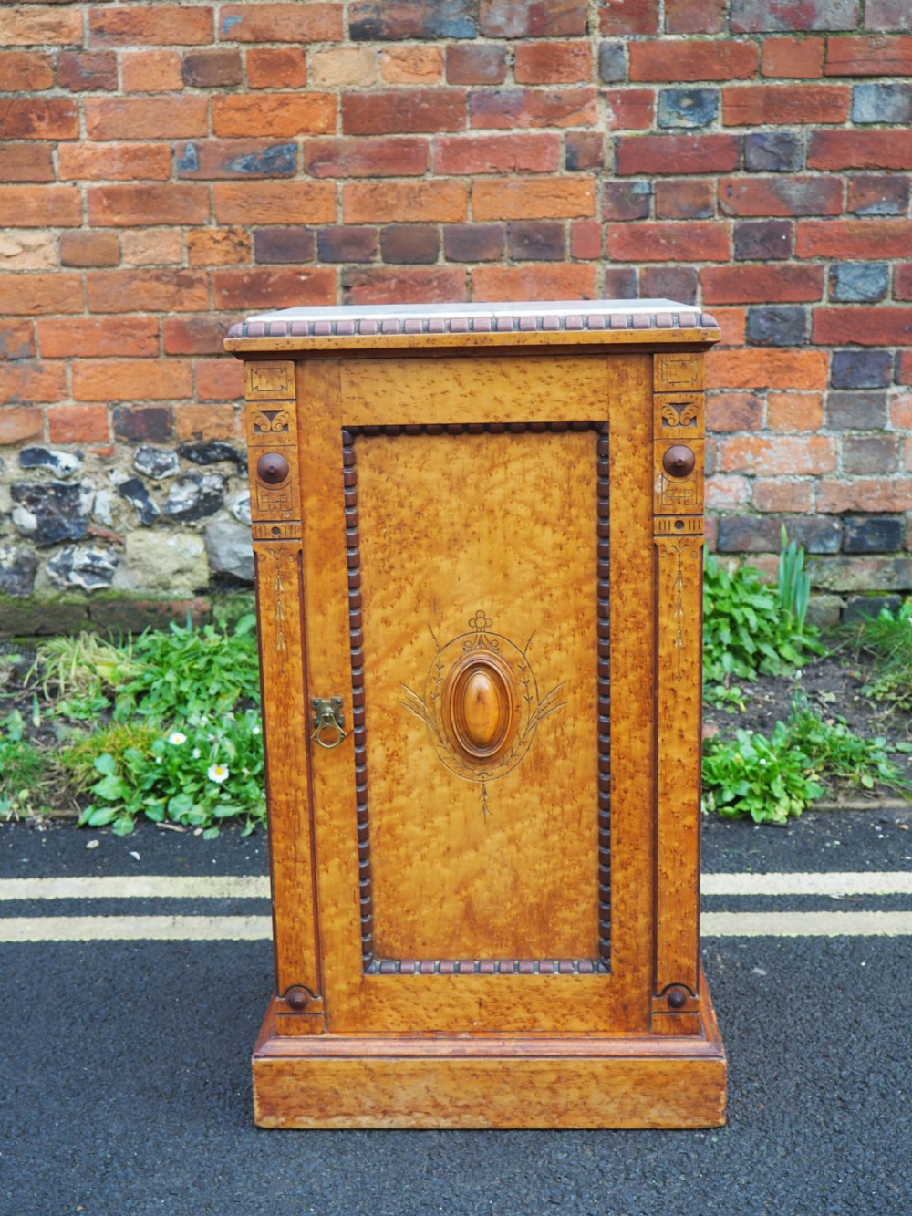 Birdseye maple bedside cupboard