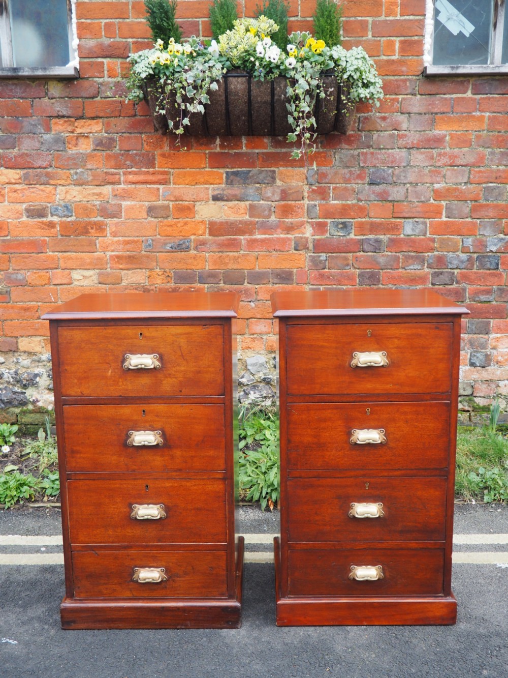 Pair of mahogany pedestal chests