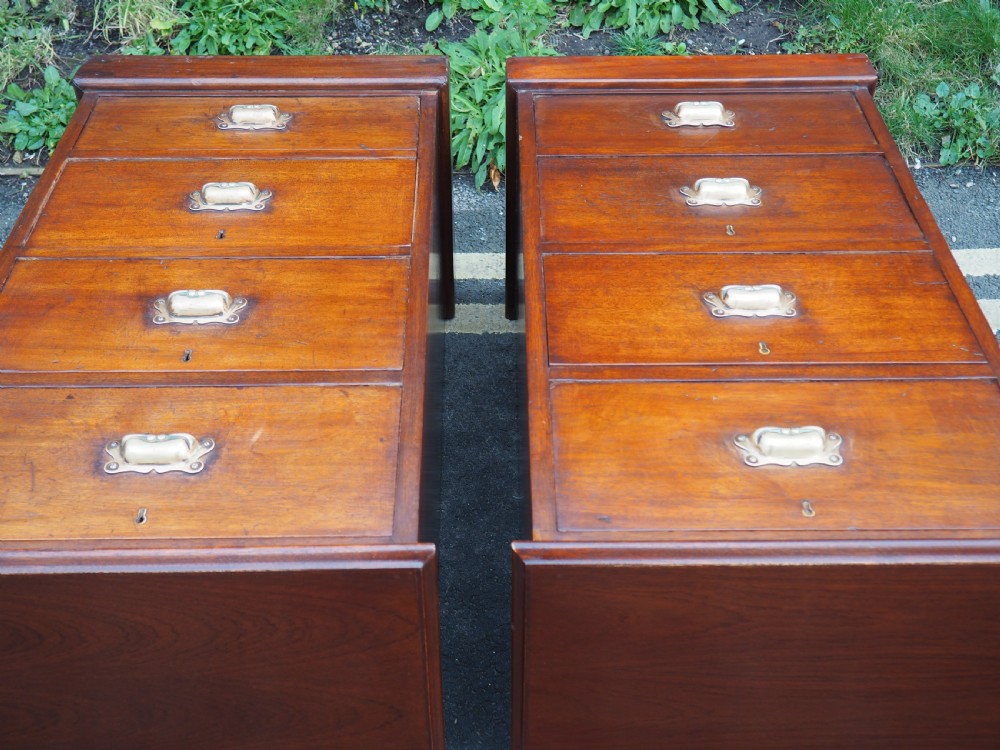 Pair of mahogany pedestal chests View IX