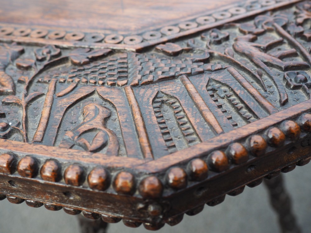 Indian carved Teak table View II
