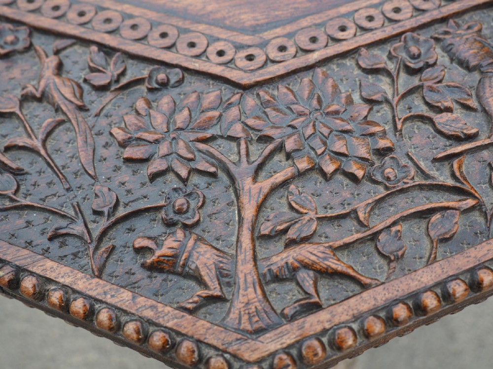 Indian carved Teak table View IV