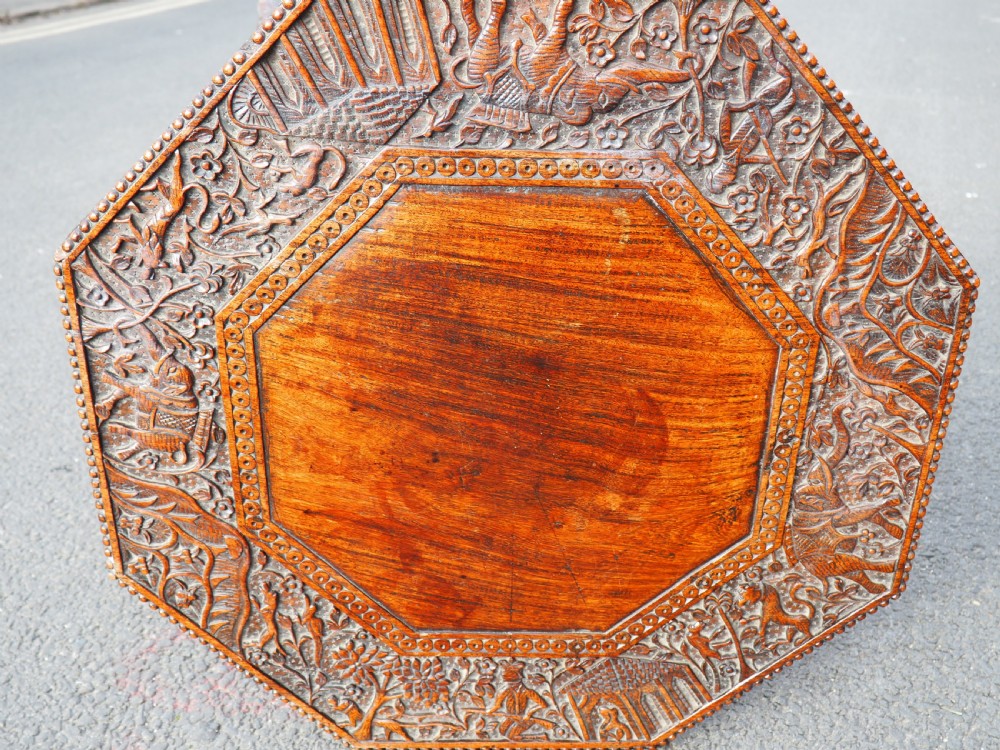 Indian carved Teak table View VIII