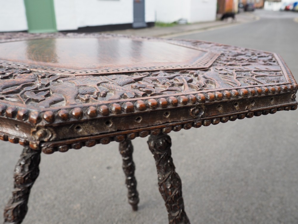 Indian carved Teak table View IX
