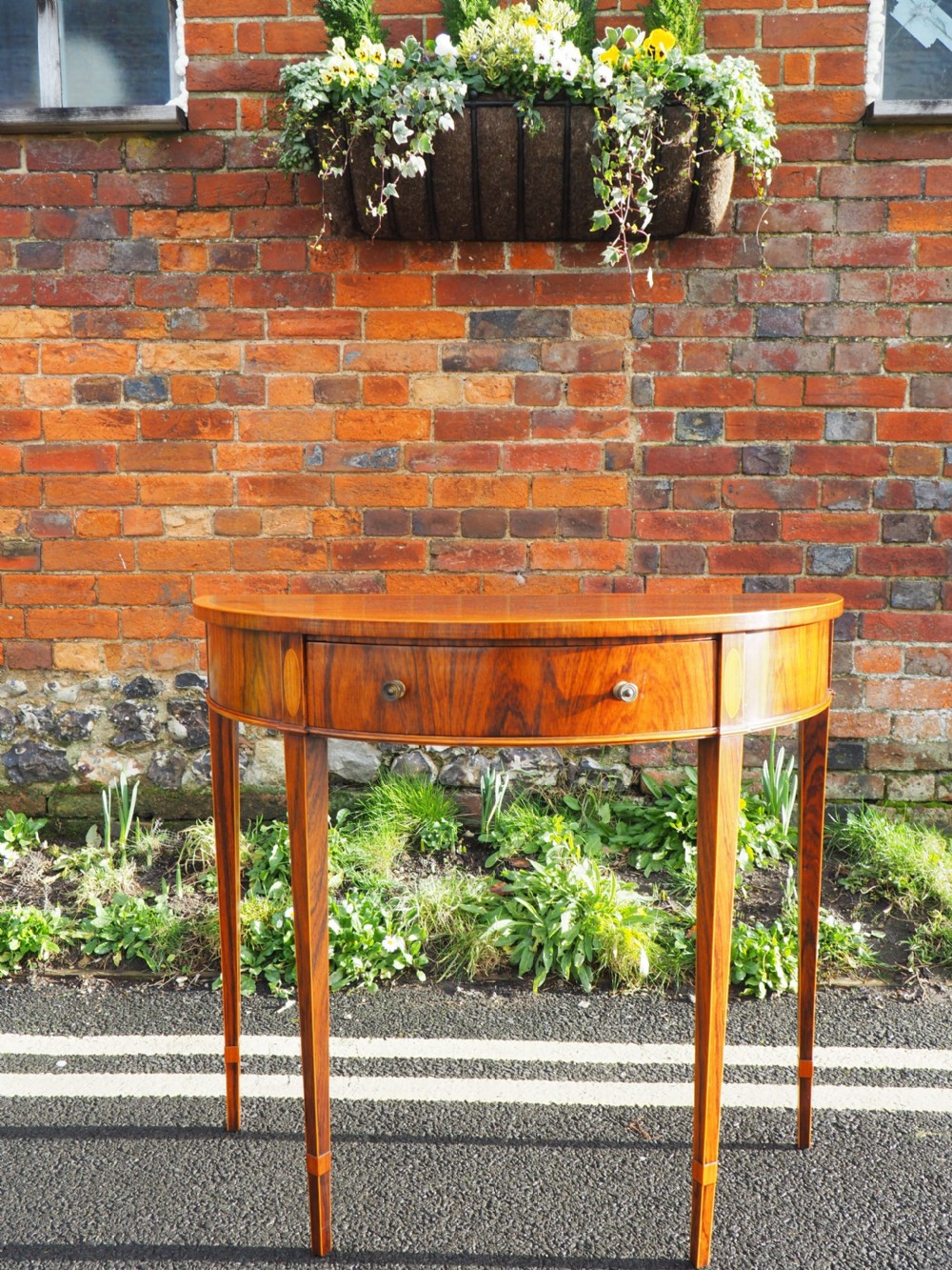 Rosewood demilune table