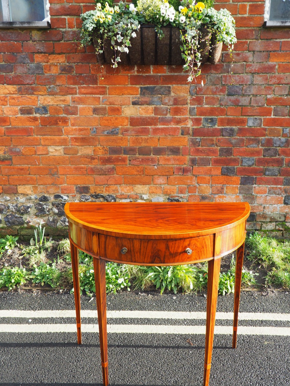 Rosewood demilune table View V