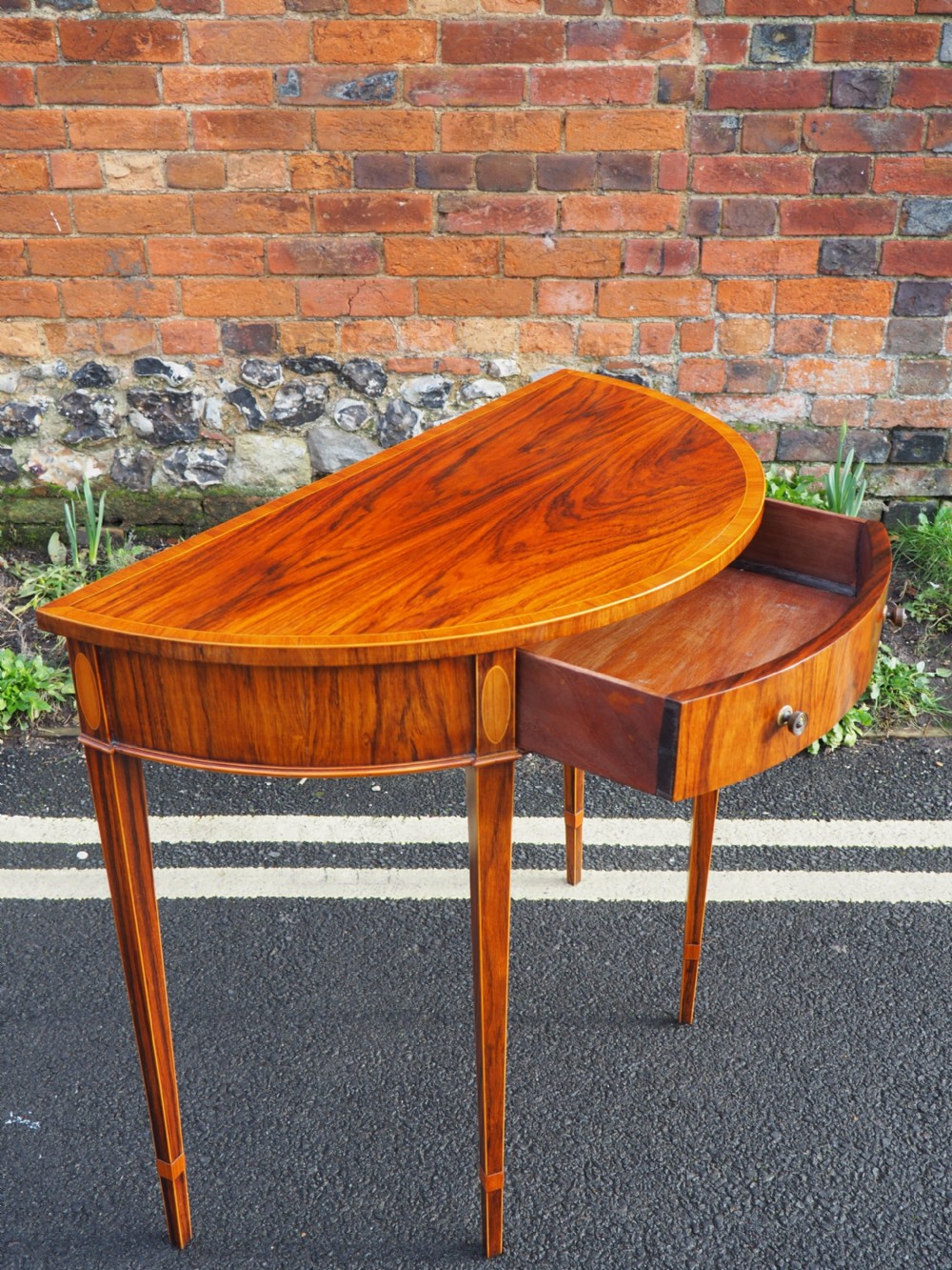 Rosewood demilune table View VI