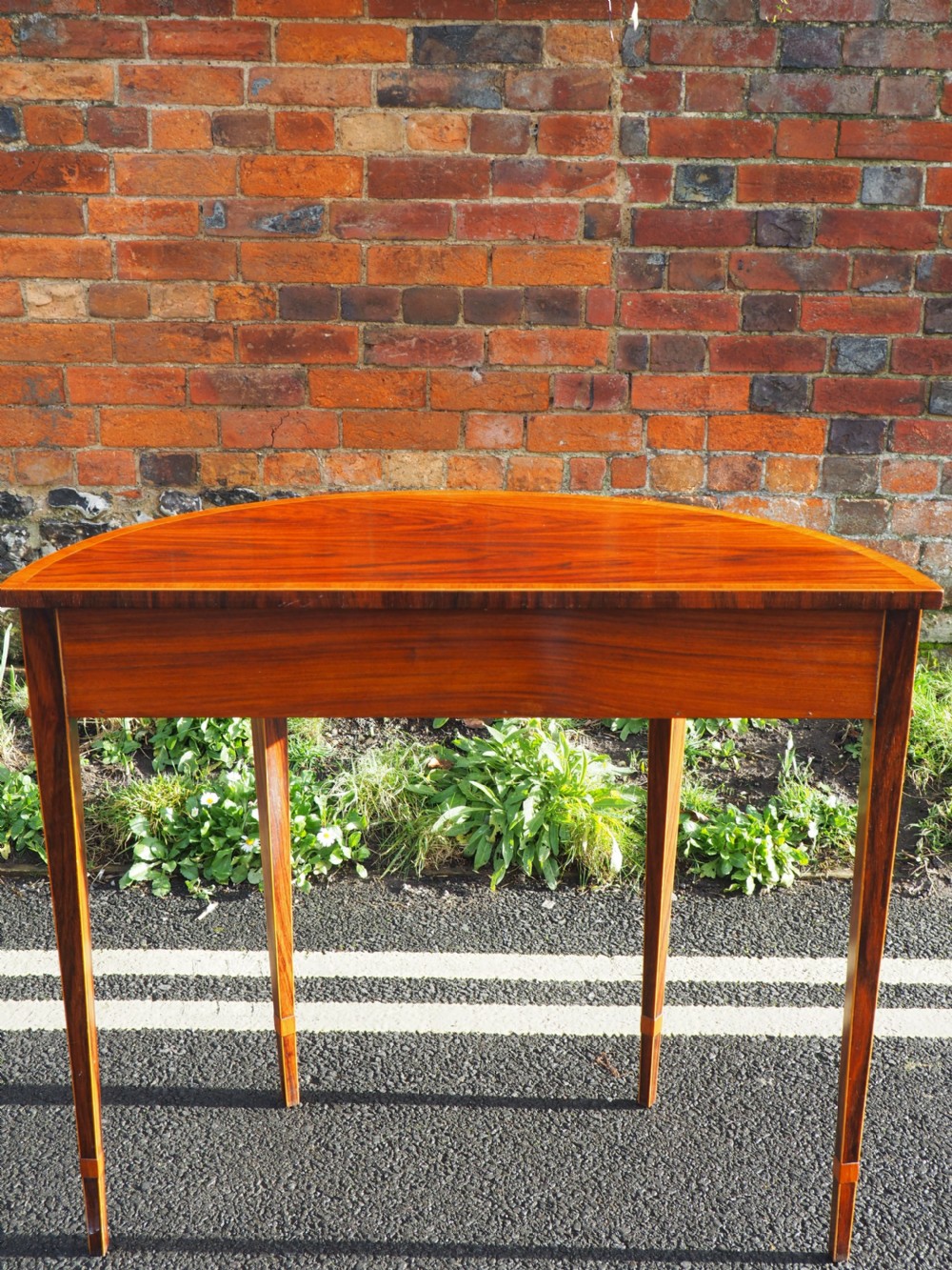 Rosewood demilune table View IX