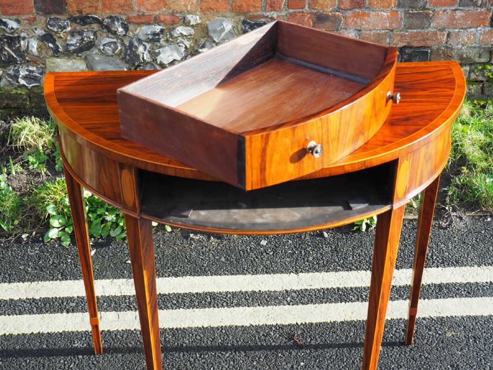 Rosewood demilune table View XI