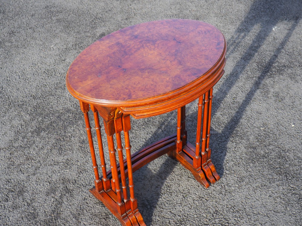 Nest of burr walnut tables View II