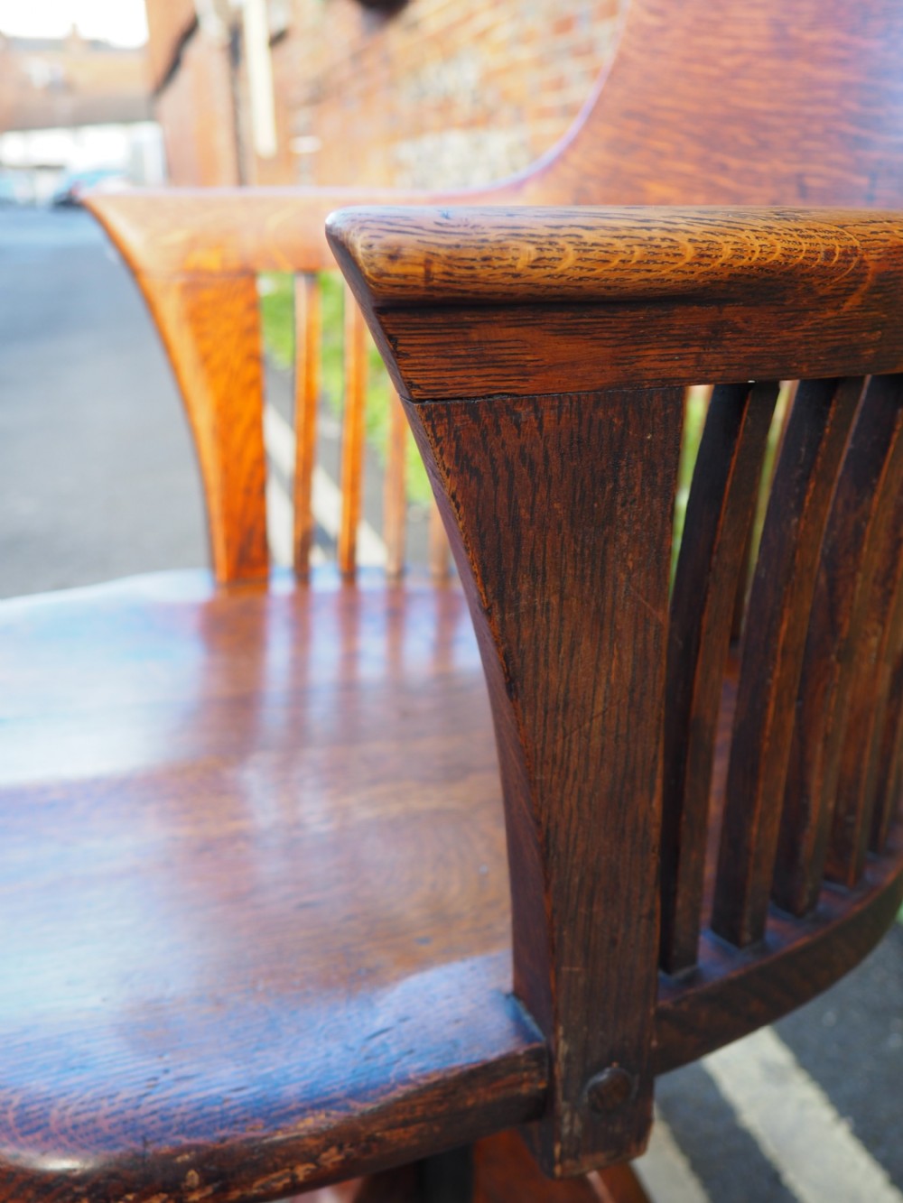 Oak revolving desk chair View VI