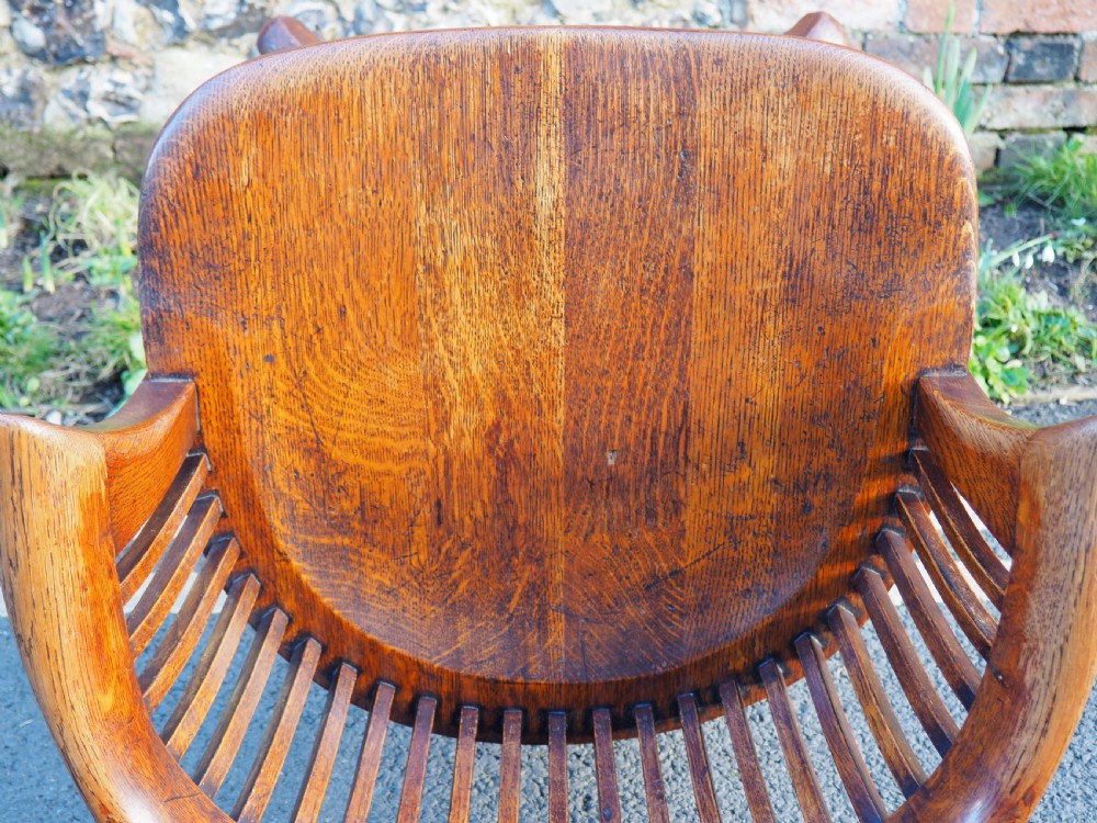 Oak revolving desk chair View XI