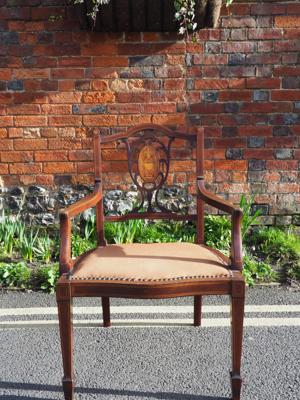 Small inlaid mahogany armchair View III