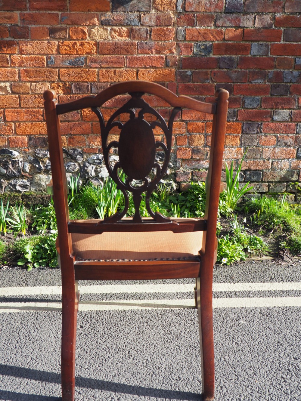 Small inlaid mahogany armchair View IV