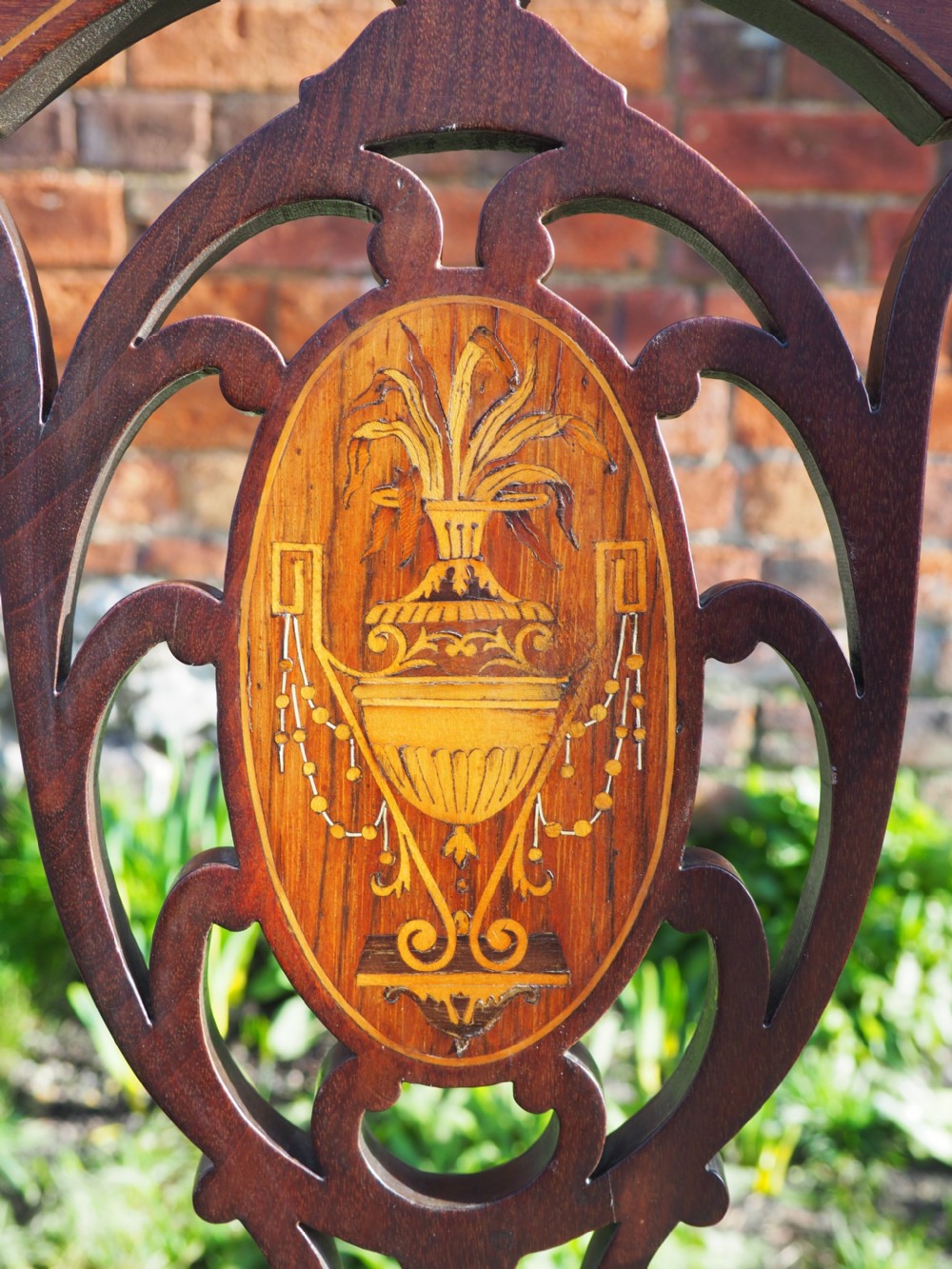 Small inlaid mahogany armchair View V