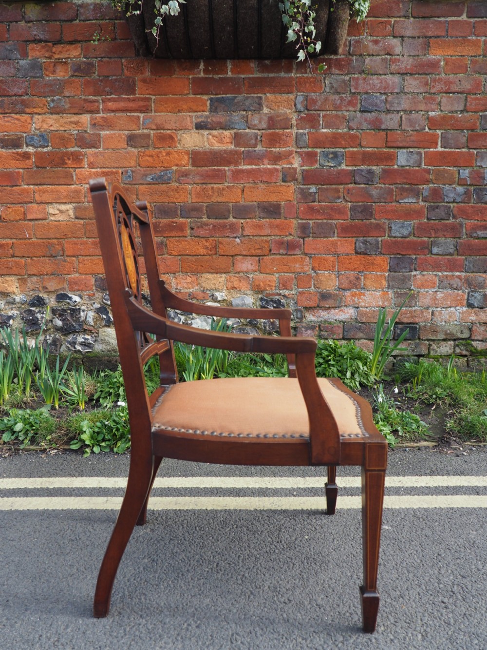 Small inlaid mahogany armchair View VII