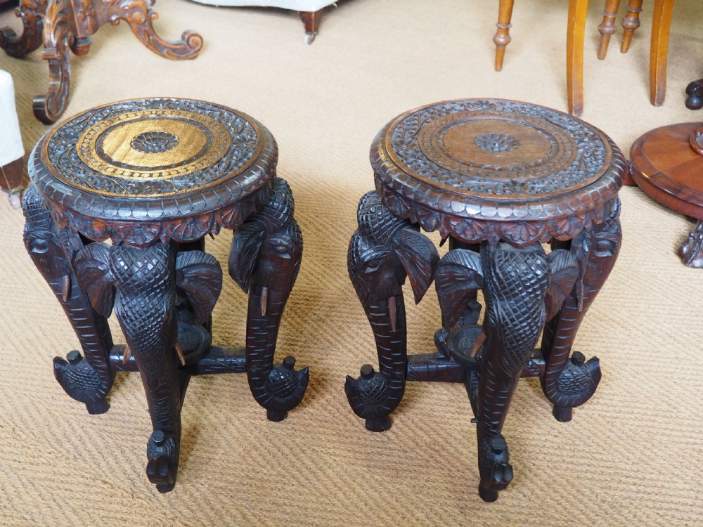 Pair of elephant tables