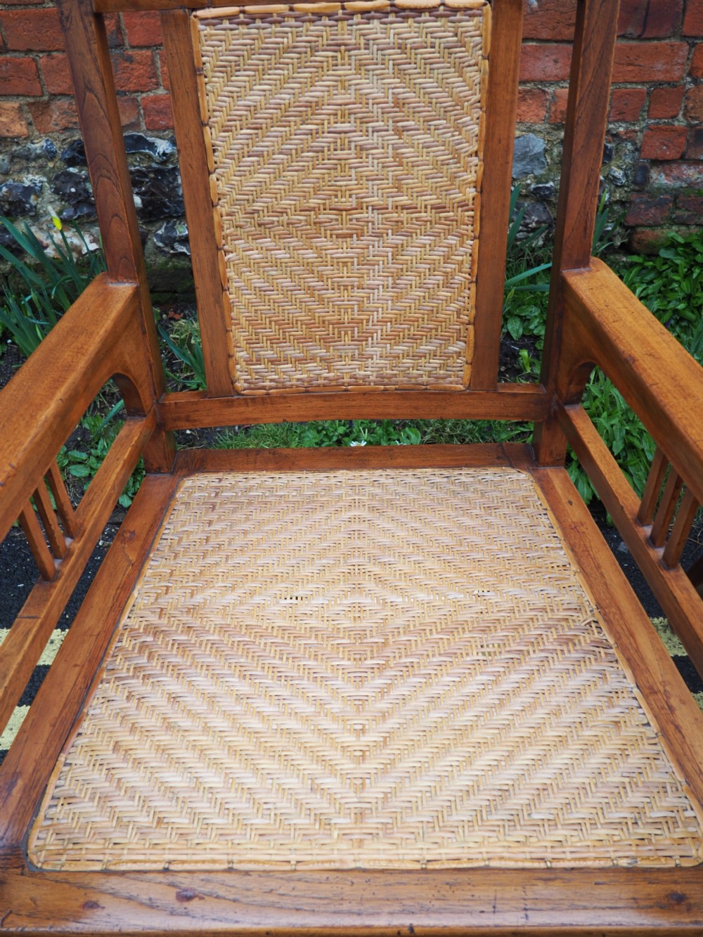 Pair of indian teak armchairs View VI
