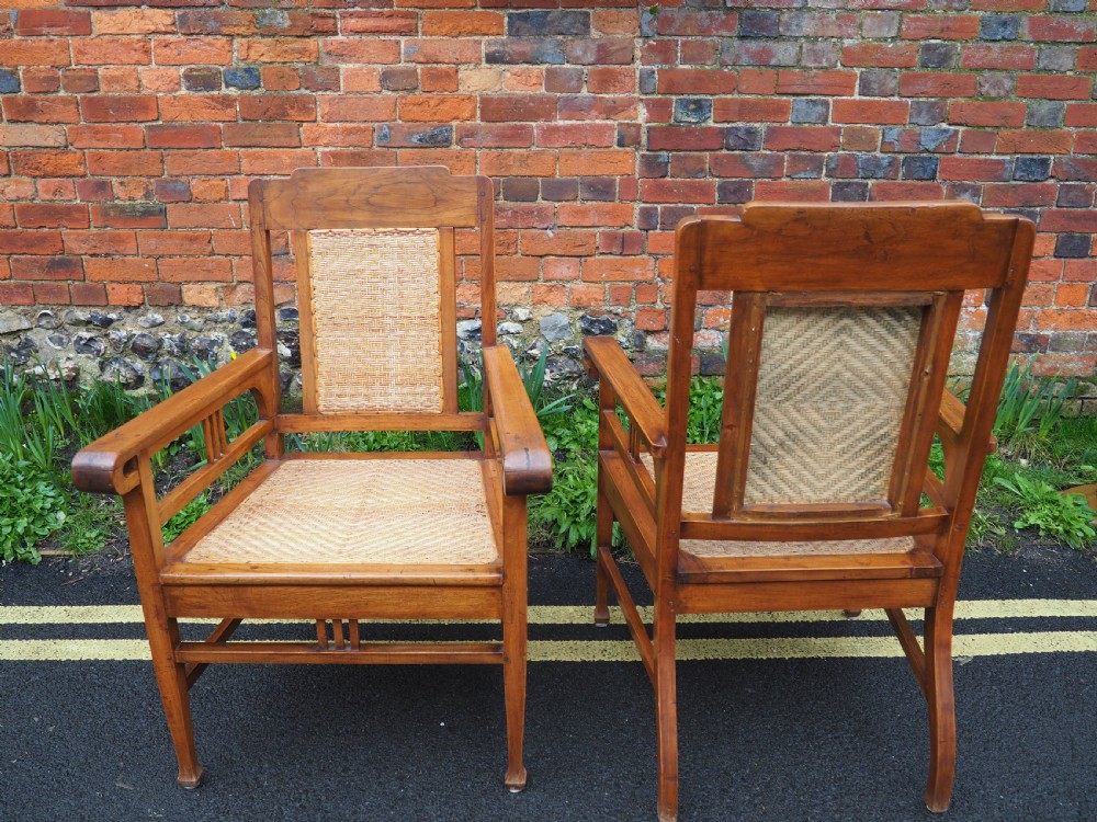 Pair of indian teak armchairs View VIII